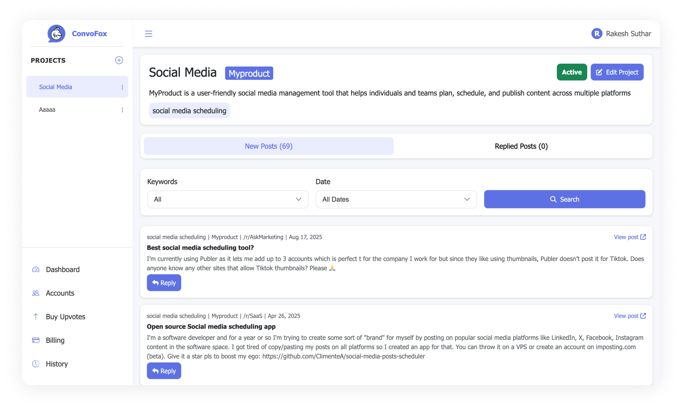 ConvoFox Dashboard